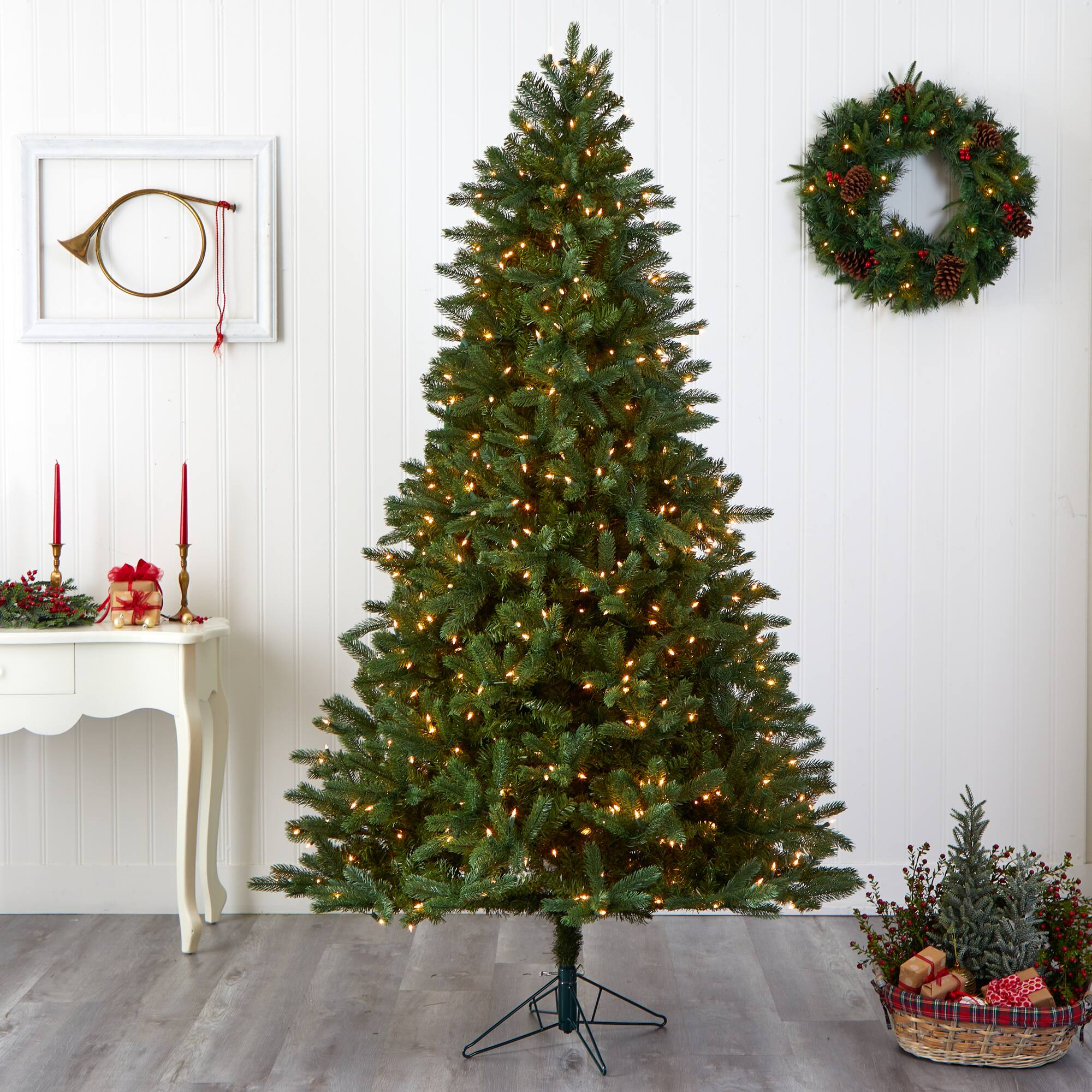 7.5ft. Pre-Lit Rembrandt Artificial Christmas Tree, Clear Lights
